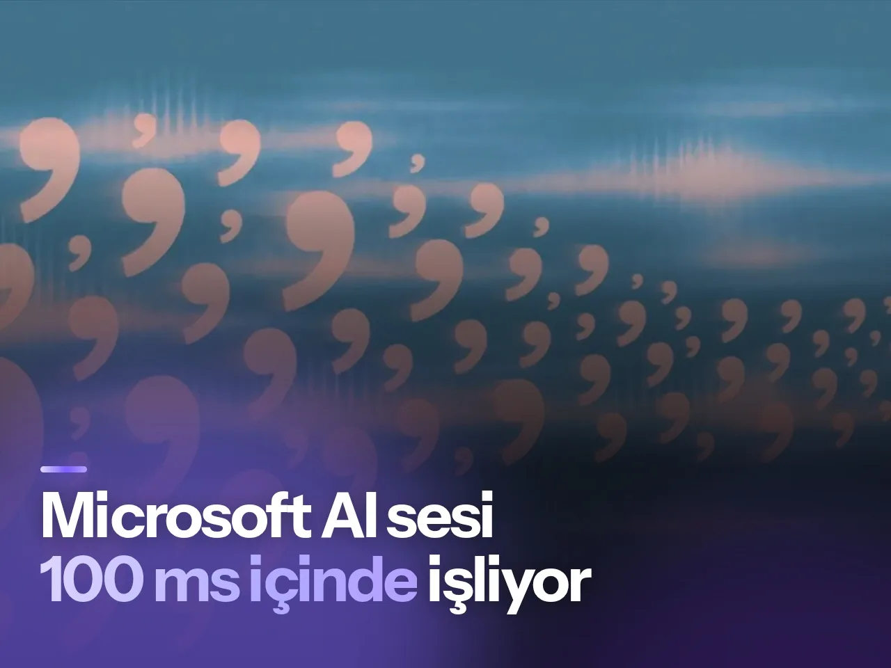Cam mikrofon heykeli etrafında buz halkaları ile Microsoft AI ses modellerini temsil eden görsel