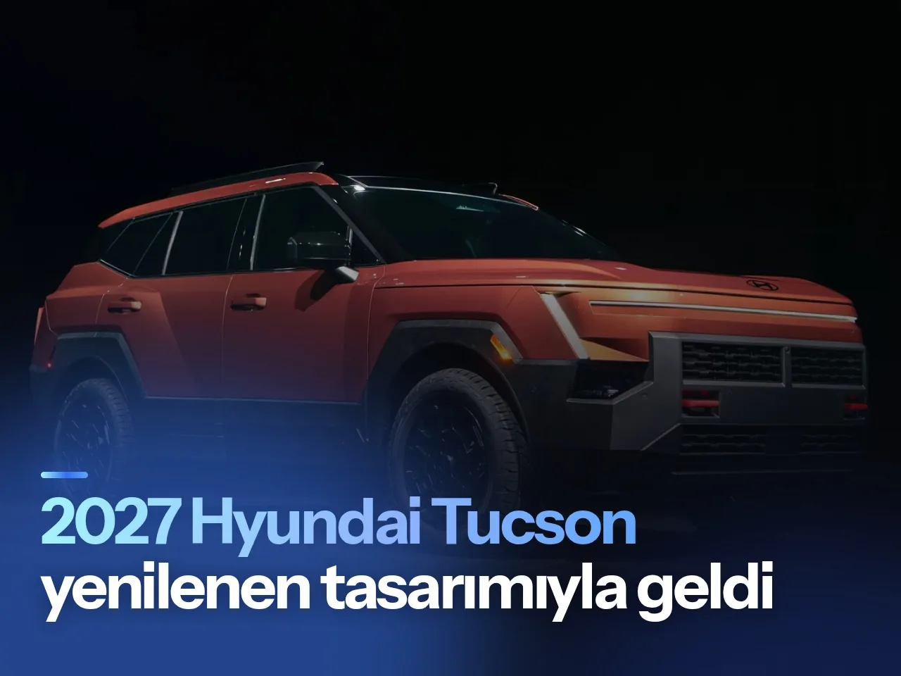 Stüdyo ortamında sergilenen yeni nesil Hyundai Tucson modelinin dış tasarımı