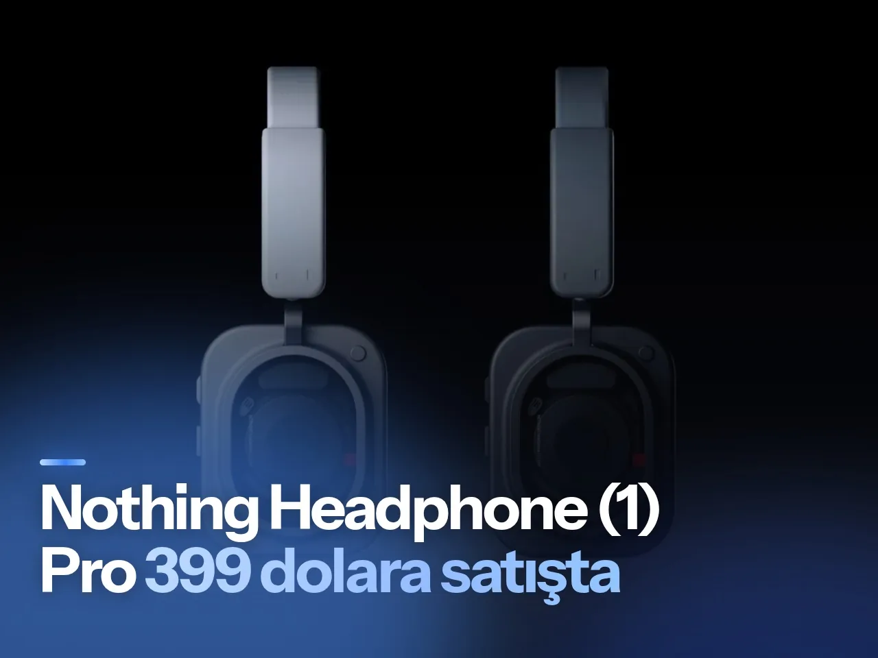 Gri arka planda sergilenen Nothing Headphone (1) Pro kulaklık