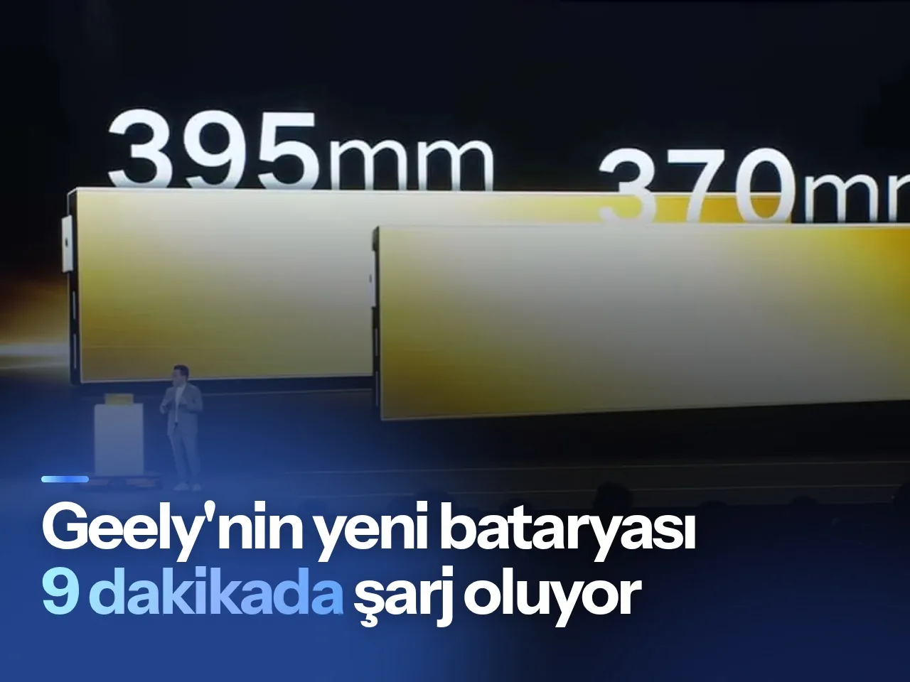 Geely'nin yeni batarya teknolojisini temsil eden şeffaf cam modül ve içindeki ışık kanalları