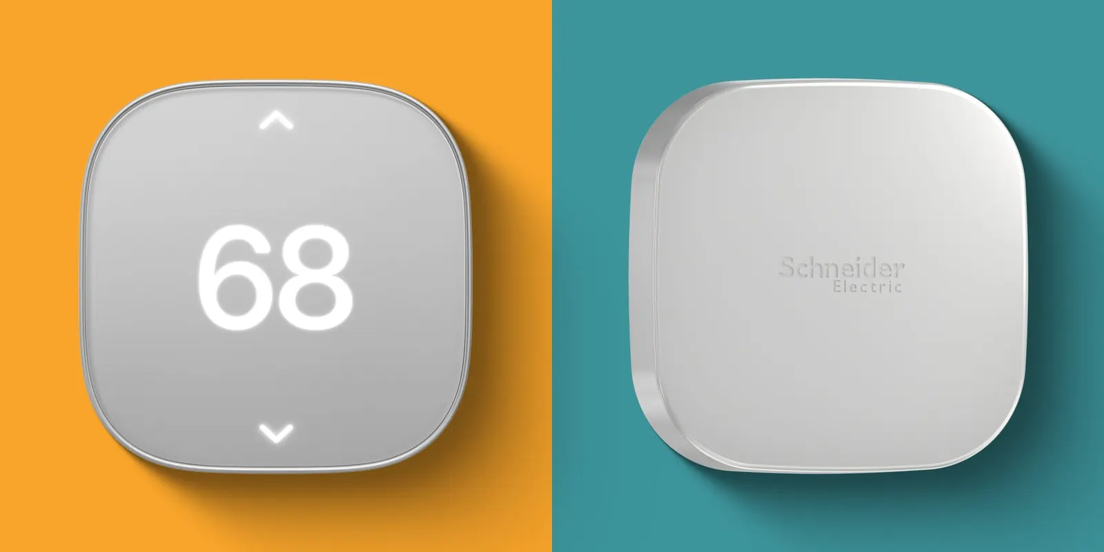Apple ve Schneider Electric ortaklığıyla geliştirilen yeni akıllı termostatın stüdyo ortamındaki görünümü