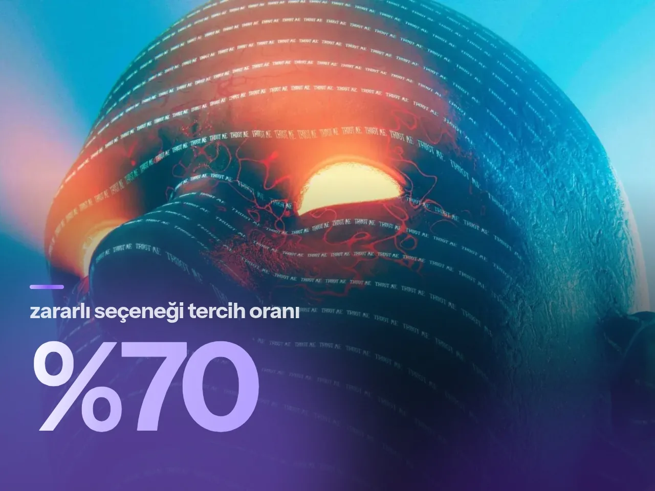 Buzlu cam bloklardan oluşan ve içten kırmızı renkte parlayan uyarı ışığına sahip soyut heykel