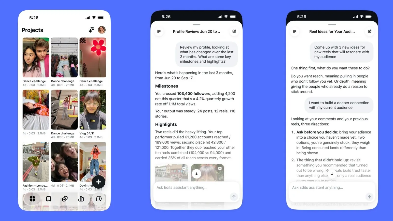 Instagram Edits uygulamasına yapay zeka asistanı geldi: Engadget fotoğrafı (3)