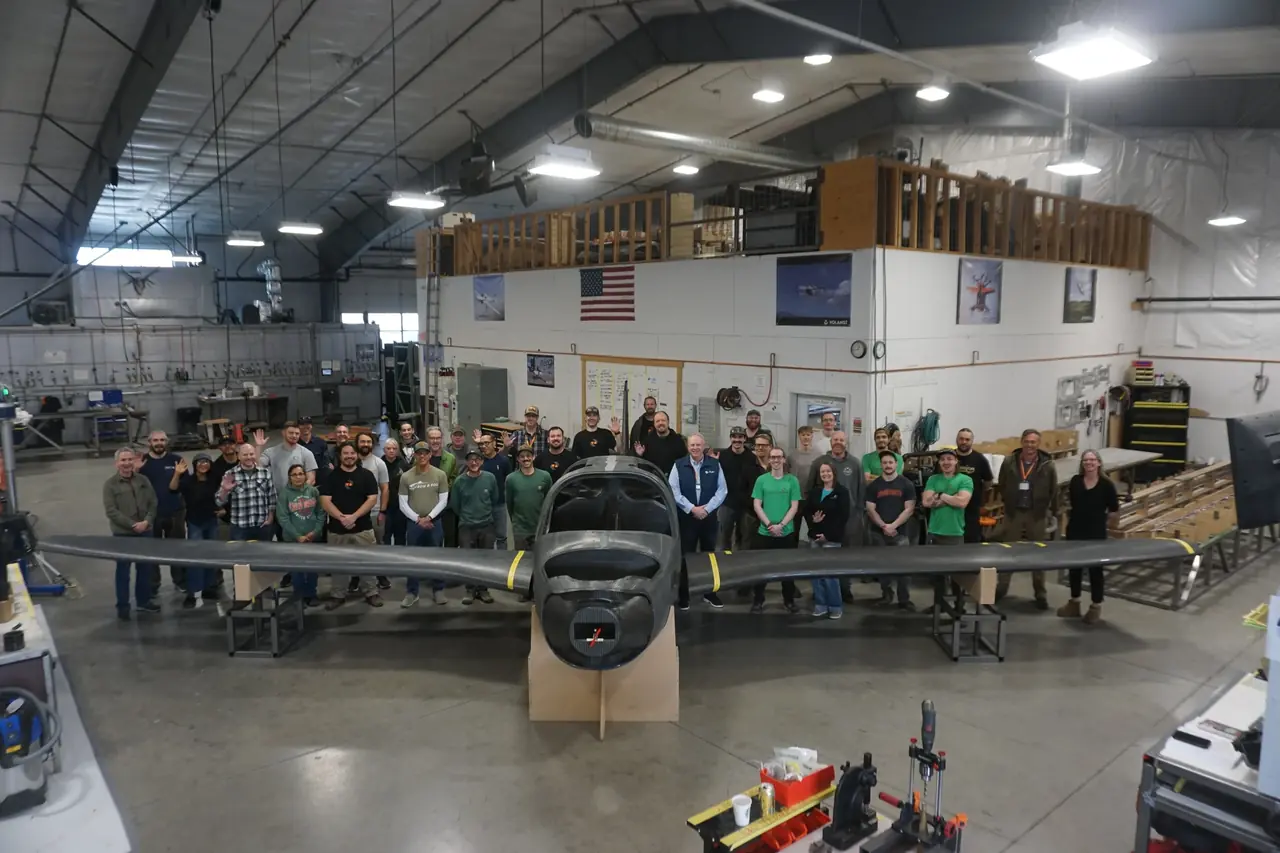 The crew behind the eFlyer 2, a plane that flies on electrons
