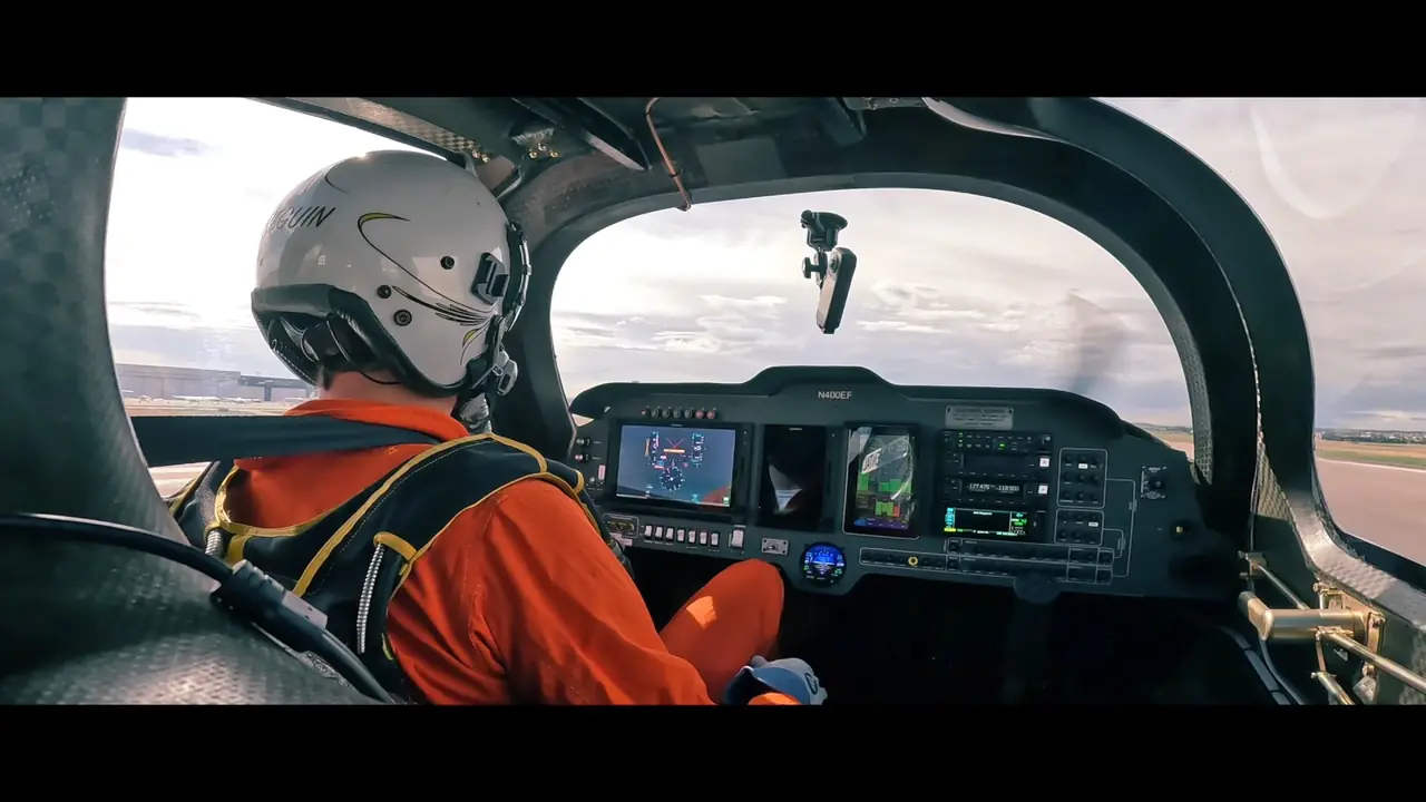 View from the cockpit: Garmin screens, electric hum, and space for two