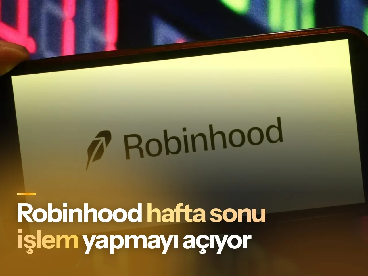 Karanlık bir yüzey üzerinde parlayan çizgilerle modern bir finansal terminali temsil eden buzlu cam nesne