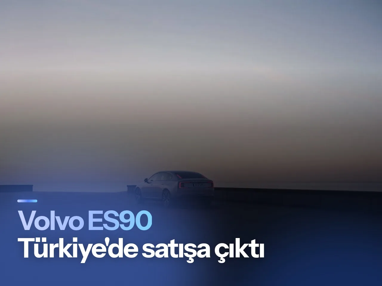 Volvo ES90 elektrikli otomobilin stüdyo ortamındaki görünümünü temsil eden minimalist görsel